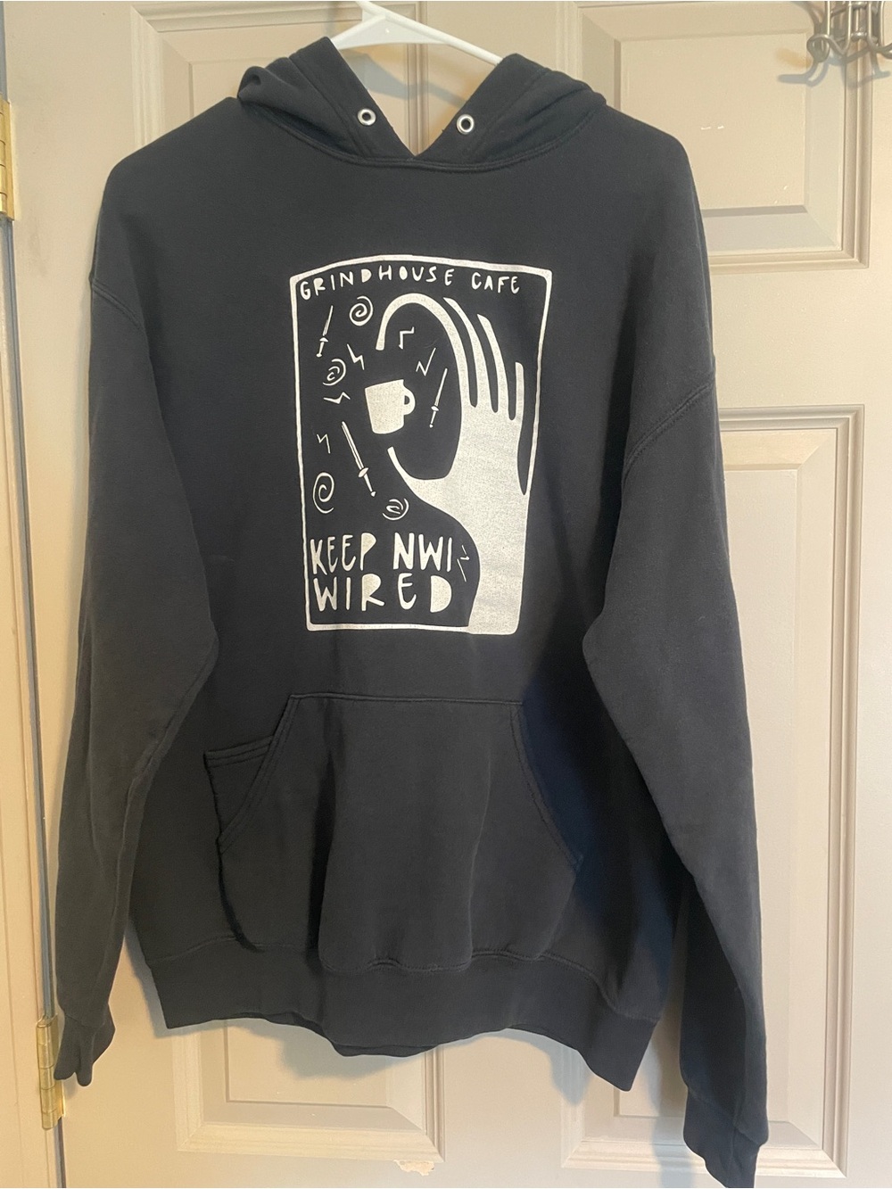 Keep Northwest Indiana Wired Grindhouse Cafe Black Hoodie